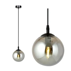 Luster na sajli COSMO 1xE14/10W/230V prečnik 14 cm crna/siva
