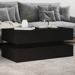 Stolić za kavu s LED svjetlima crni 90 x 50 x 40 cm