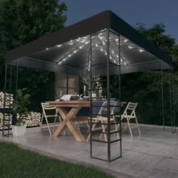 Vrtni šator s LED svjetlosnim trakama 3 x 3 m antracit
