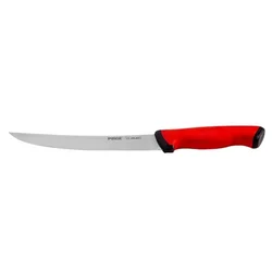Butchers knife, curved blade, 26 cm, Duo, Red - Pirge