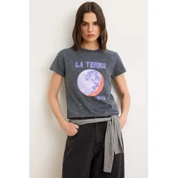 Trendyol Milla Ženska majica TWOSS26TS00194, Siva