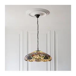 Endon 112193 - Luster na lancu Tiffany SULLIVAN 3xE27/60W/230V prečnik 57 cm