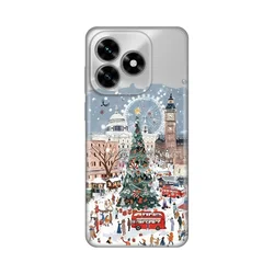 Maska za Honor X5c Plus Christmas Town Print Skin, Šarena