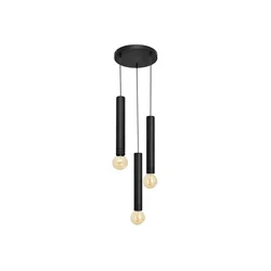 Luster na sajli TUBA 3xE27/15W/230V crna