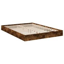 Vidaxl Posteljni okvir brez vzmetnice hrast 140x200 cm inženirski les