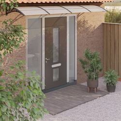 vidaXL Nadstrešek za vrata črn in prozoren 350x80 cm polikarbonat