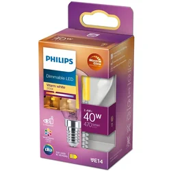 Philips LED E14 Globe 3,4 W (40 W) Clear Dim WarmGlow 470