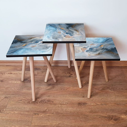 Hanah Home Set klub stočića 3Shp376, 3 komada, Crna