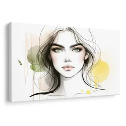 Slika očarljiv obraz z akvarelom - 90x60