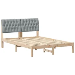 Vidaxl Posteljni okvir z oblazinjenim vzglavjem Rjava 160 x 200 cm