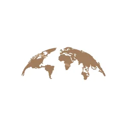 Wallity Zidna dekoracija World Map Small, 100x39 cm, Bakarno-braon