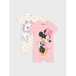 Sinsay - 2-pack pamučni rampers sa printom Minnie and Marie - pastelno roze
