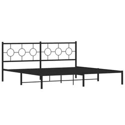 Vidaxl Kovinski posteljni okvir z vzglavjem črn 193x203 cm