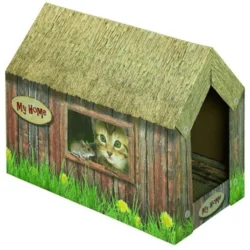 Nobby praskalnik v kartonu z mačjo meto v obliki hišice - 49 x 26 x 36 cm