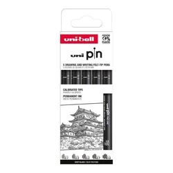 Marker Uni pin set 0,1/0,3/0,5/0,7/0,9 mm crni Classic 5/1
