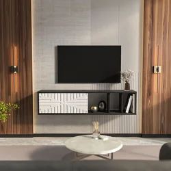 Hanah Home TV Komoda Teo Floating, 140x29,5x29,5 cm, Crna