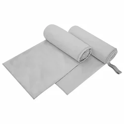 Sportski Ručnici 2 pcs Siva 200 x 100 cm Poliester i poliamid