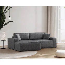 Atelier del Sofa Ugaona garnitura Pirlo 145x43x206cm Tamnosiva
