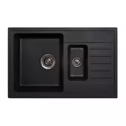 Sudopera Metalac X Granit Quadro Plus 1.5D fi 90 sa sifonom, Crna