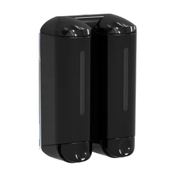 SAPHO Dvojni Črni Dispenzer za Milo SHOWER MEDIUM 2x250ml