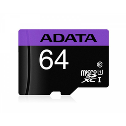 A-DATA UHS-I MicroSDXC 64GB class 10 + adapter AUSDX64GUICL10-PA1