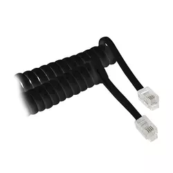 Kabl telefonski spiralni za slušalicu, 5m, crni