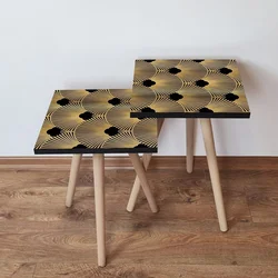 Hanah Home Set klub stočića 2Shp266, 2 komada, Šareni