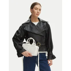 Calvin Klein Ročna torbica BOLD CK ELONGATED bela