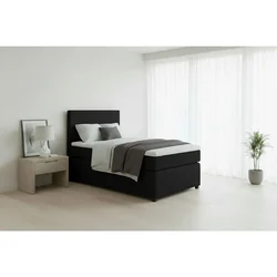 MID.YOU BOXSPRING POSTELJA 90 cm x 200 cm , tekstil, leseni material barve grafita
