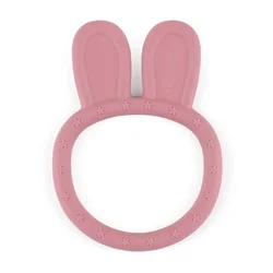 PETITE&MARS Silikonsko grizalo Bunny Dusty Rose 0m+
