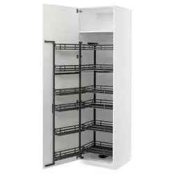 METOD Visoki element s izvlačnim fiokama, bela/Vallstena bela, 60x60x220 cm