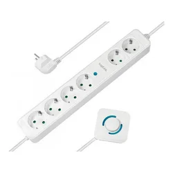 LOGILINK Produžni kabl 6 mesta, nožni prekidač, 1,5m, beli