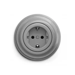 Reblig - Retro zidna utičnica sa okvirom SCHUKO 230V/16A siva