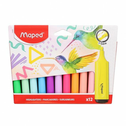 MAPED text marker FLUO PEPS 1/12 set
