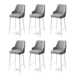 HANAH HOME Set 6 barskih stolica Enox Grey White