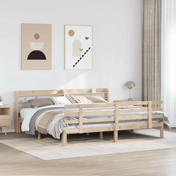 Okvir kreveta s uzglavljem 180 x 200 cm masivna borovina