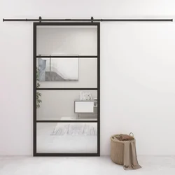 Klizna vrata od aluminija i stakla ESG 102,5 x 205 cm crna