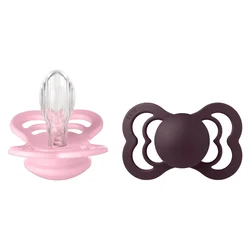 bibs® simetrična duda supreme silicone baby pink & plum