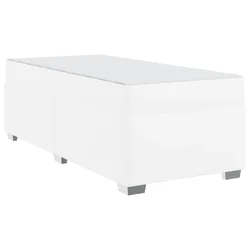 Vidaxl Konstrukcija postelje z vzmetnico Bela 100 x 200 cm blago