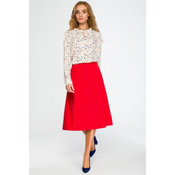 Style Žensko krilo midi Fenibeth S133 rdeča L