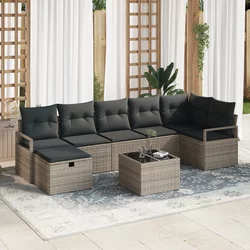 Set sofe s jastukom s pohranom 8 pcs Siva poliratan