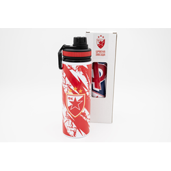 Nine Sport Flašica za vodu FK Crvena Zvezda, 750ml, Crveno-bela