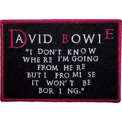 David Bowie I Dont Know Where Im Going Našitek za šivanje
