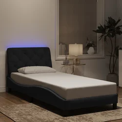 Okvir kreveta s LED-om bez madraca crni 90 x 190 cm baršunasti