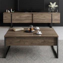 HANAH HOME Set za dnevnu sobu Luxe Set Walnut Black