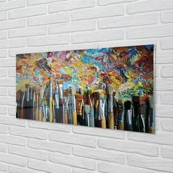 tulup.si Steklena slika Ščetke mazy 100x50 cm 4 obešalnika