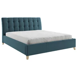 Hom`in OBLAZINJENA POSTELJA 140 cm x 200 cm , tekstil modra