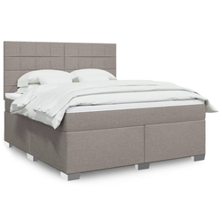 Vidaxl Box spring postelja z vzmetnico taupe 180x200 cm blago