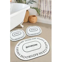 Lessentiel Maison Set prostirki za kupatilo Baindos, 3 Komada, Bela