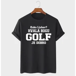 MAFIMI Majica Kako ljubav hvala bogu GOLF je dobro, Crna